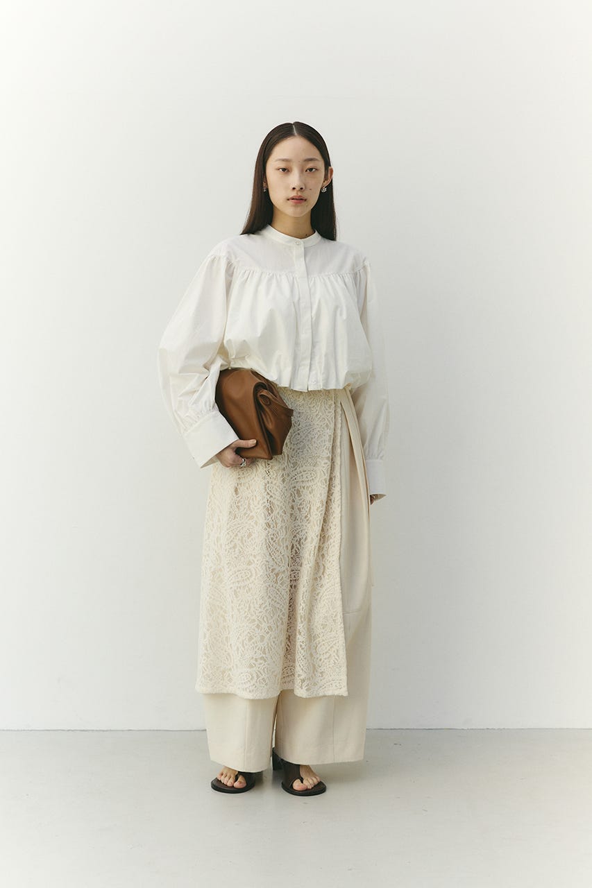 ギャザーバルーンブラウス WHT FREE