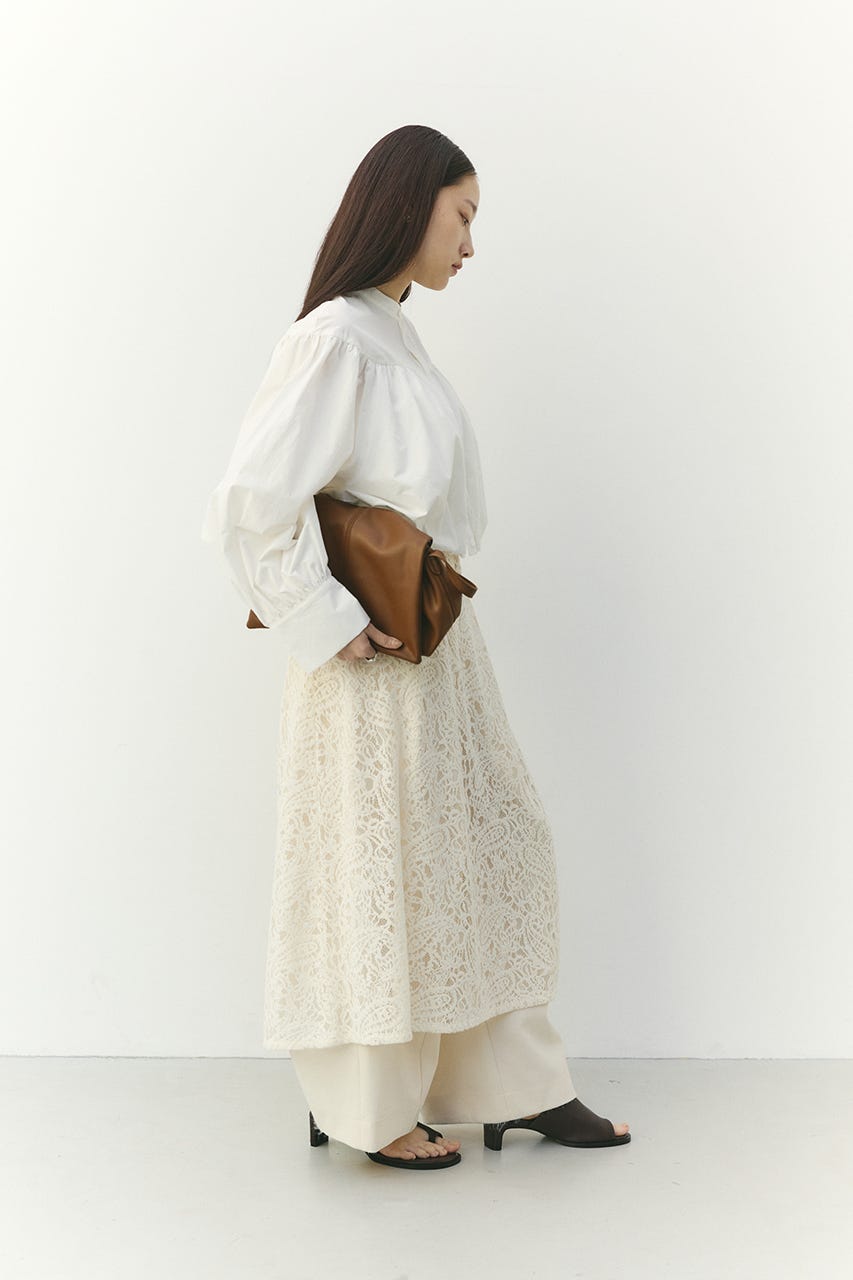 ギャザーバルーンブラウス WHT FREE