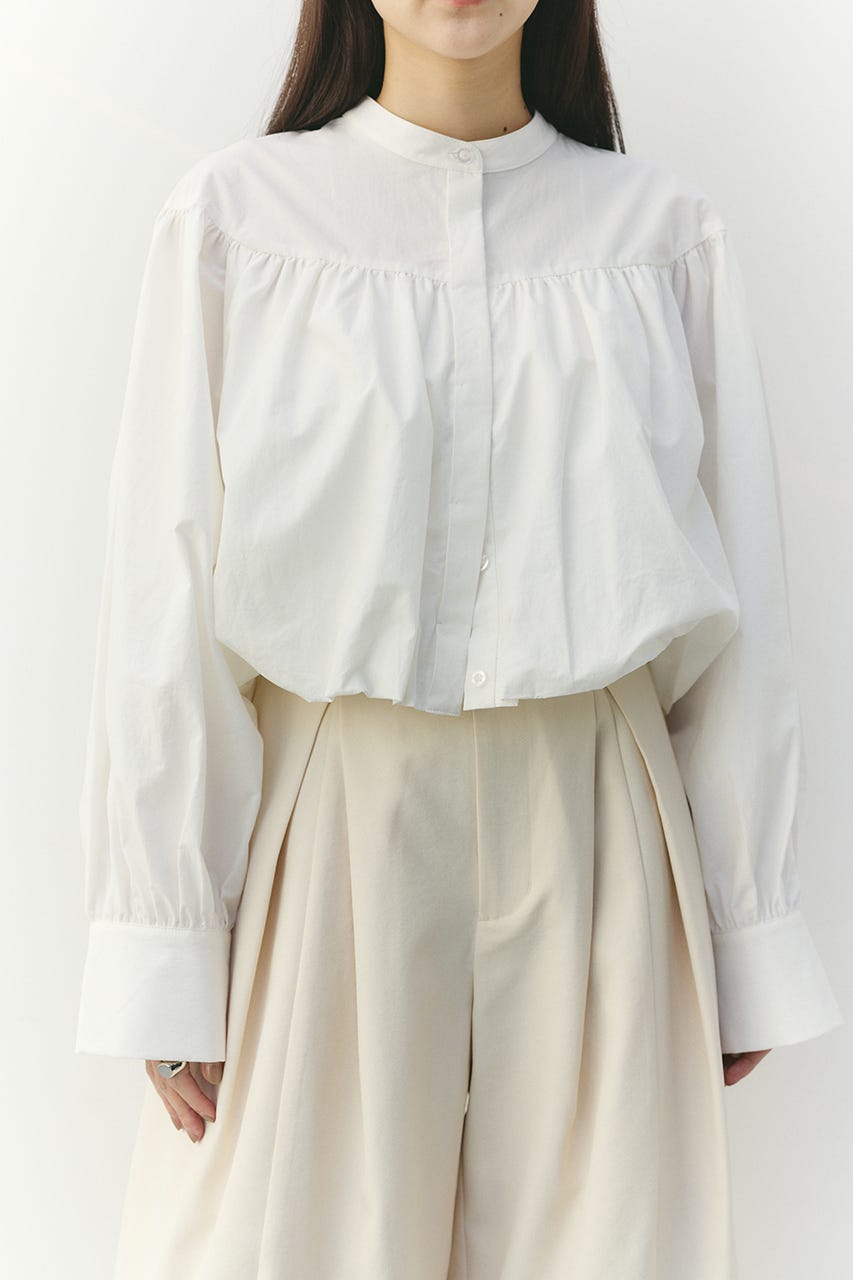 ギャザーバルーンブラウス WHT FREE