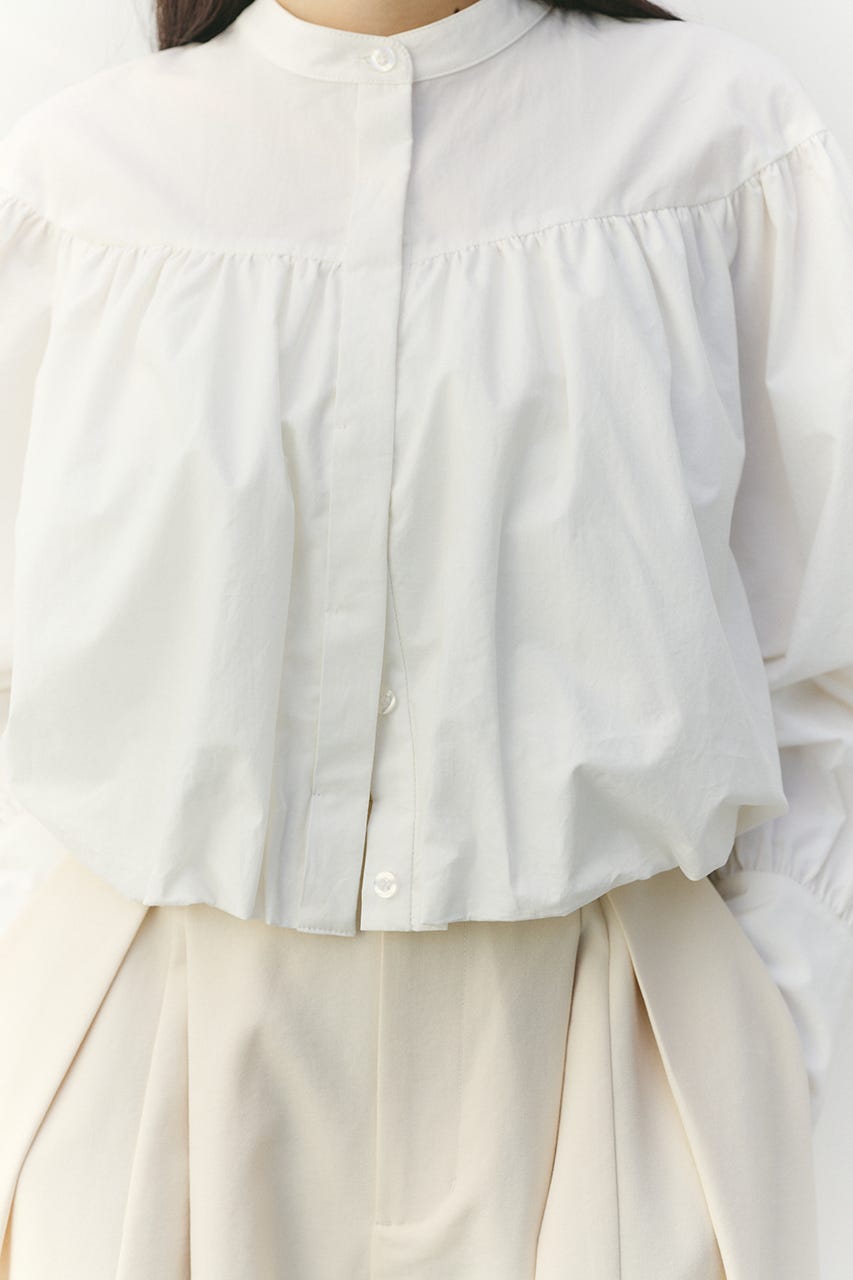 ギャザーバルーンブラウス WHT FREE