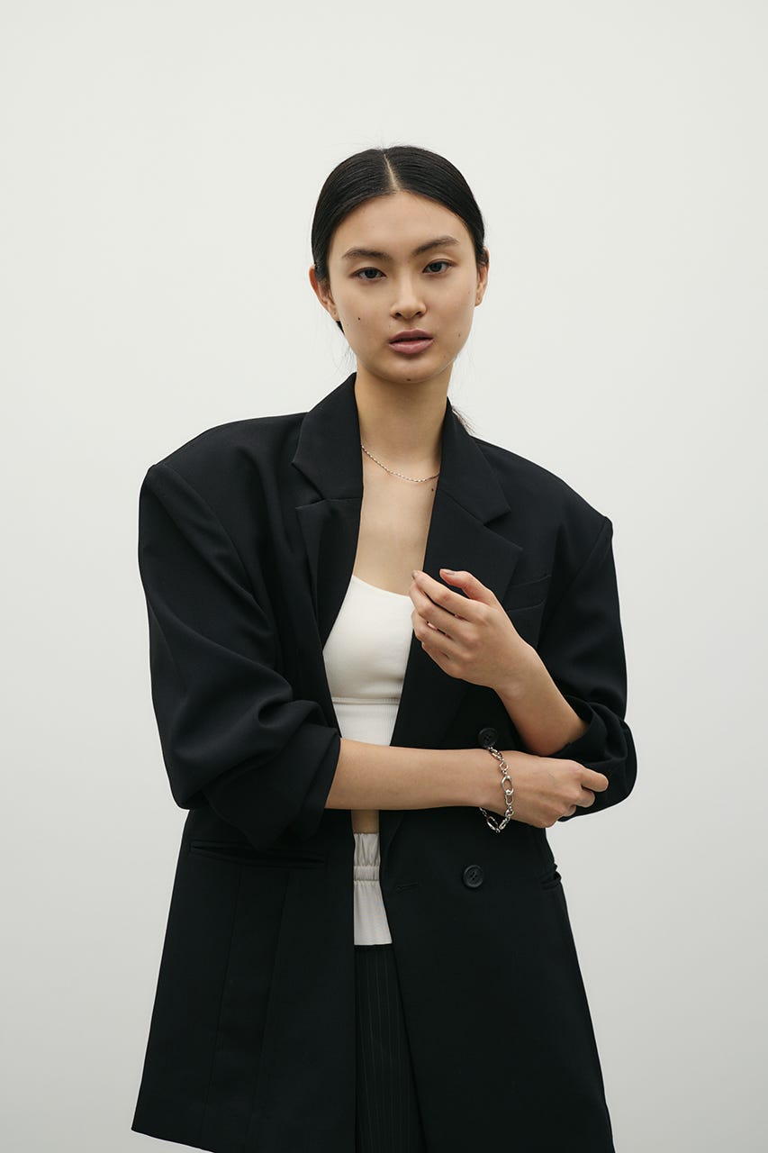 シームデザインテーラードジャケット BLK M