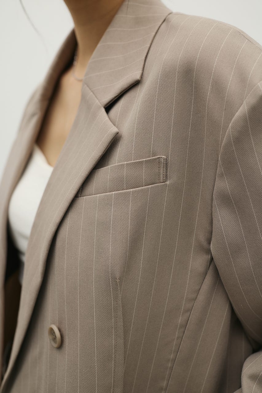 シームデザインテーラードジャケット 柄BEG S