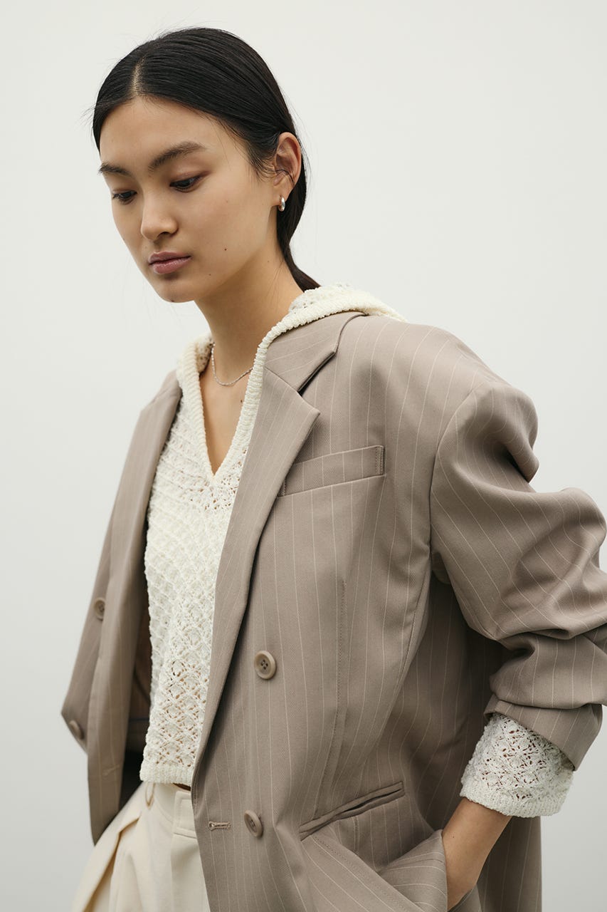 シームデザインテーラードジャケット 柄BEG S