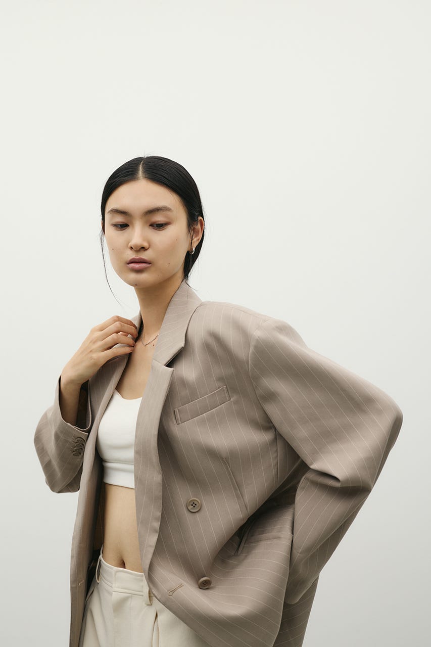 シームデザインテーラードジャケット 柄BEG S