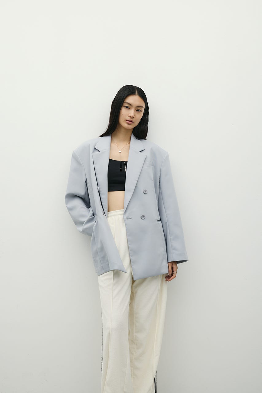 シームデザインテーラードジャケット SAX S