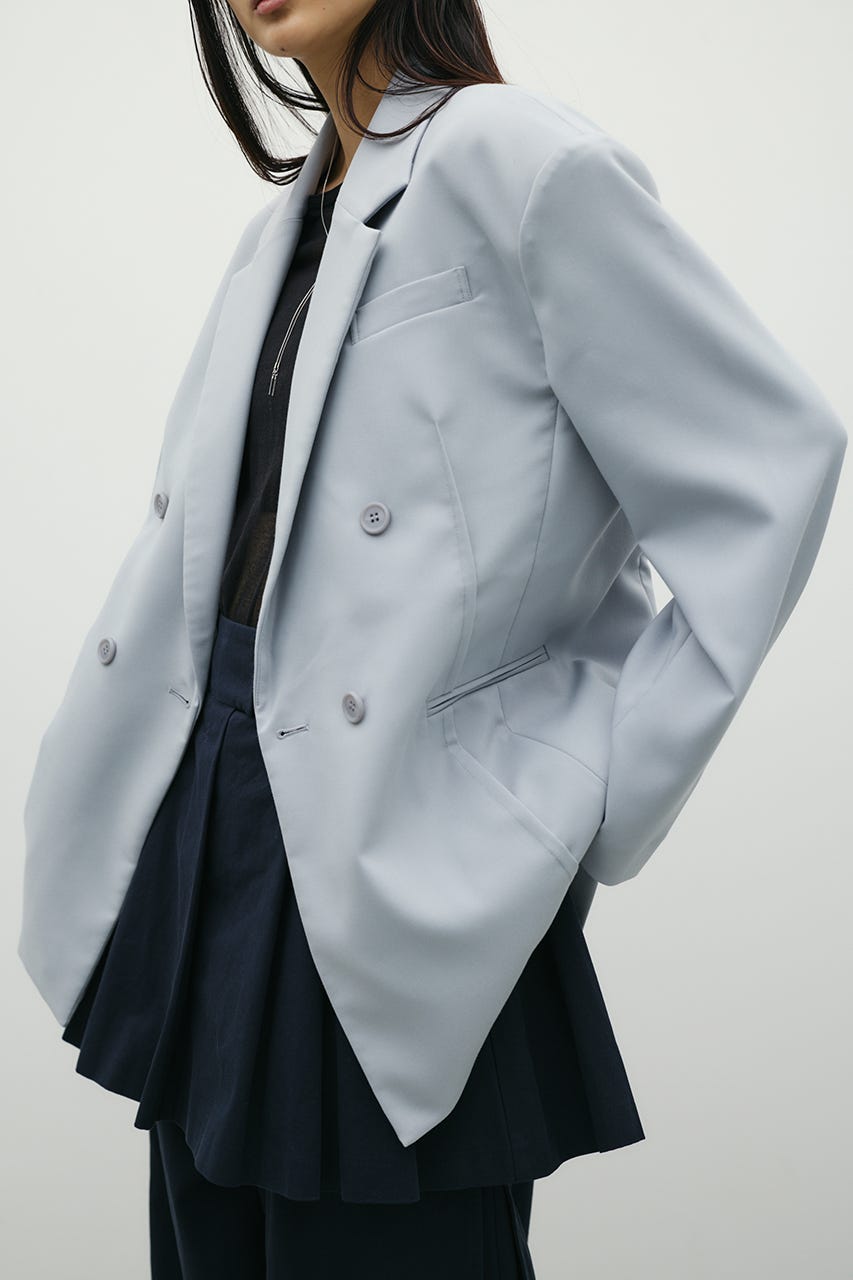 シームデザインテーラードジャケット SAX S