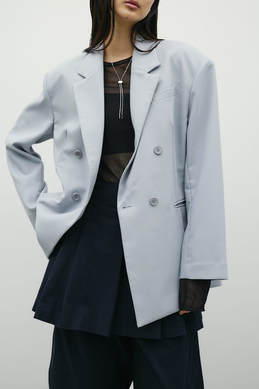 シームデザインテーラードジャケット SAX S