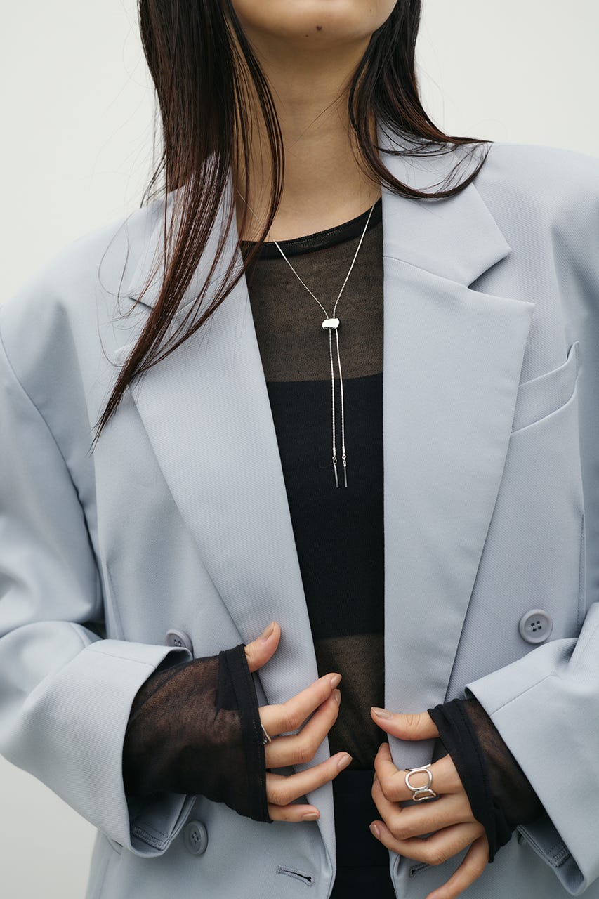 シームデザインテーラードジャケット SAX S