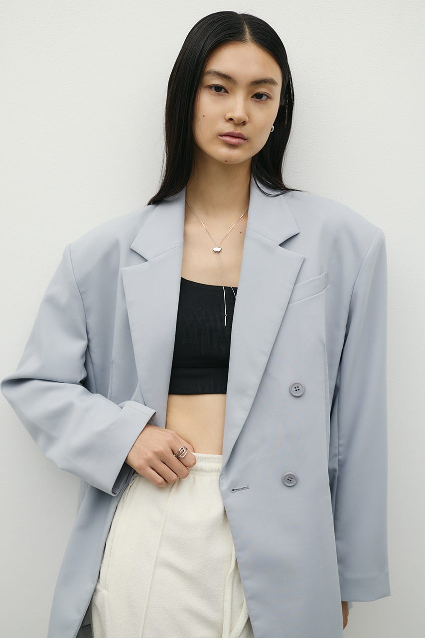 シームデザインテーラードジャケット SAX S