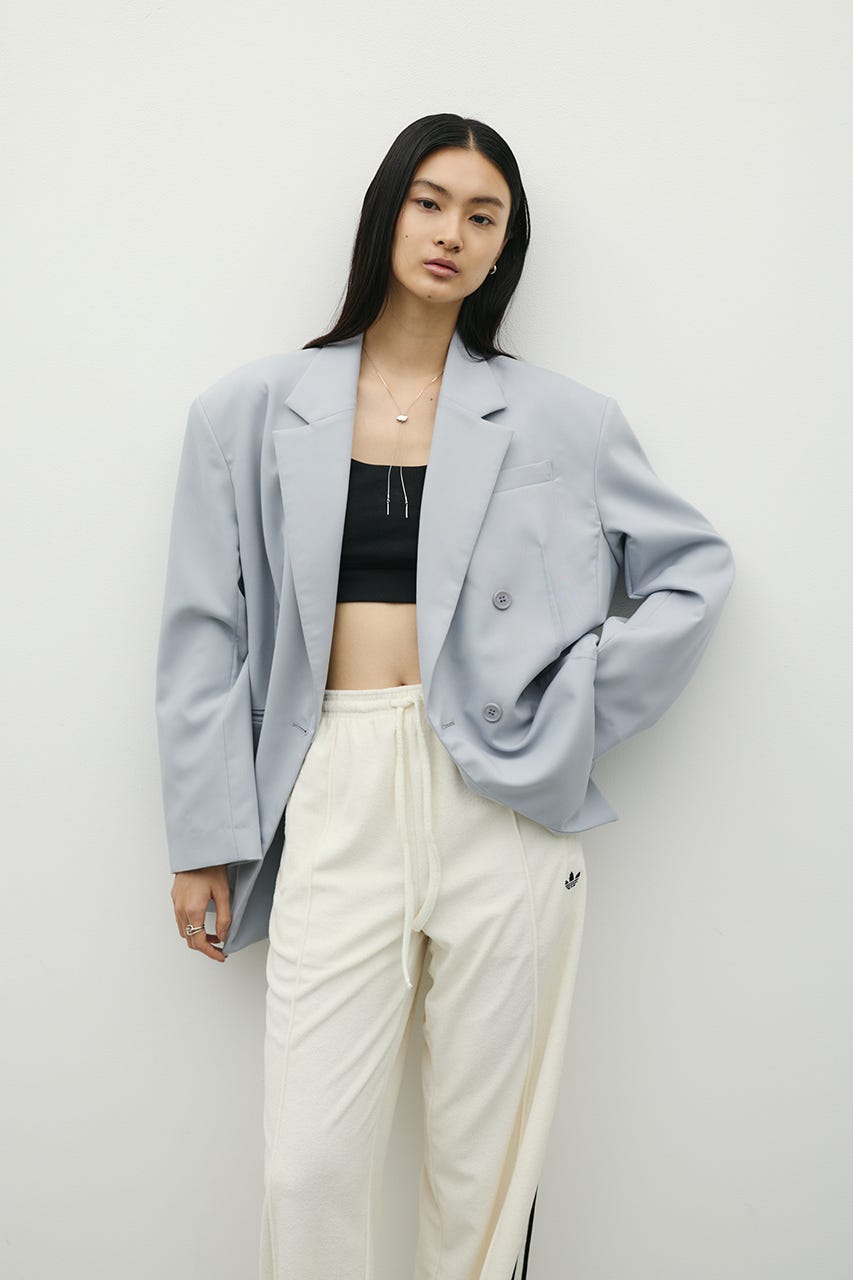 シームデザインテーラードジャケット SAX S