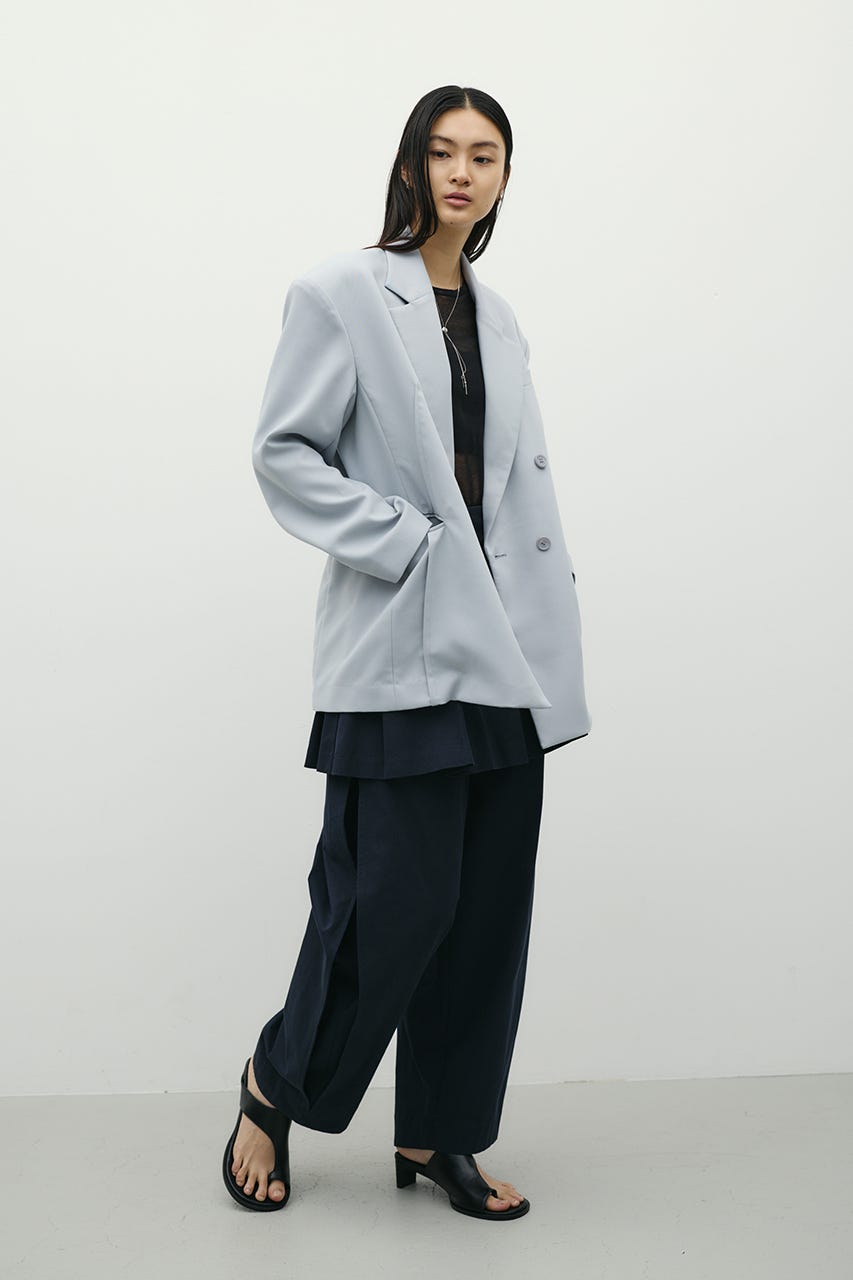 シームデザインテーラードジャケット SAX S