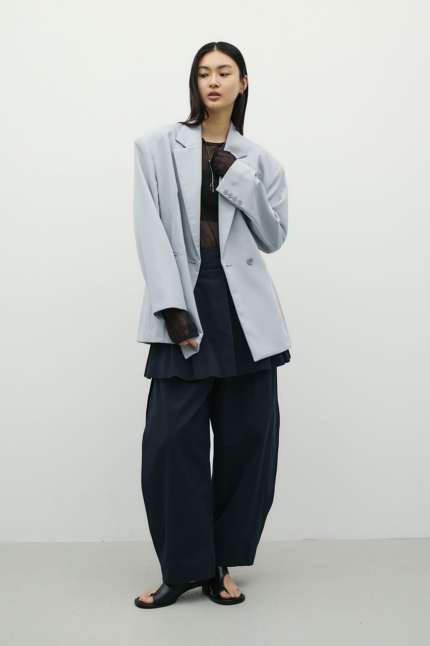 シームデザインテーラードジャケット SAX S