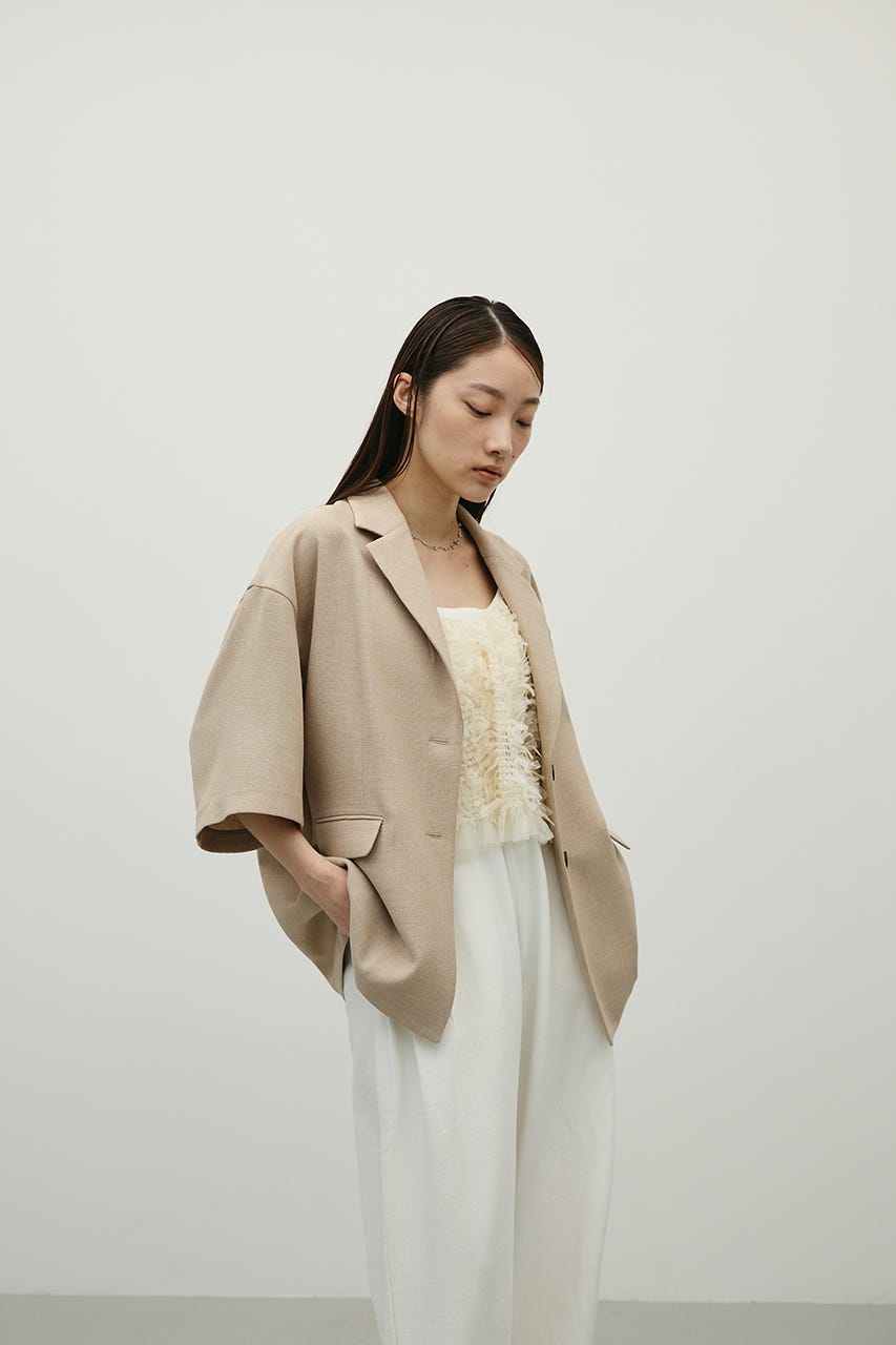 リネンライクテーラージャケット BEG FREE