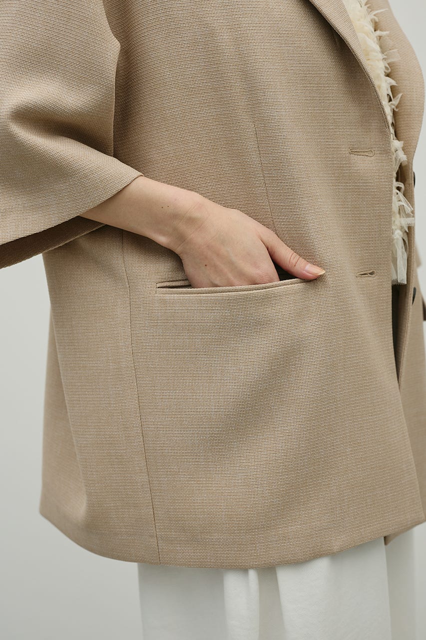 リネンライクテーラージャケット BEG FREE