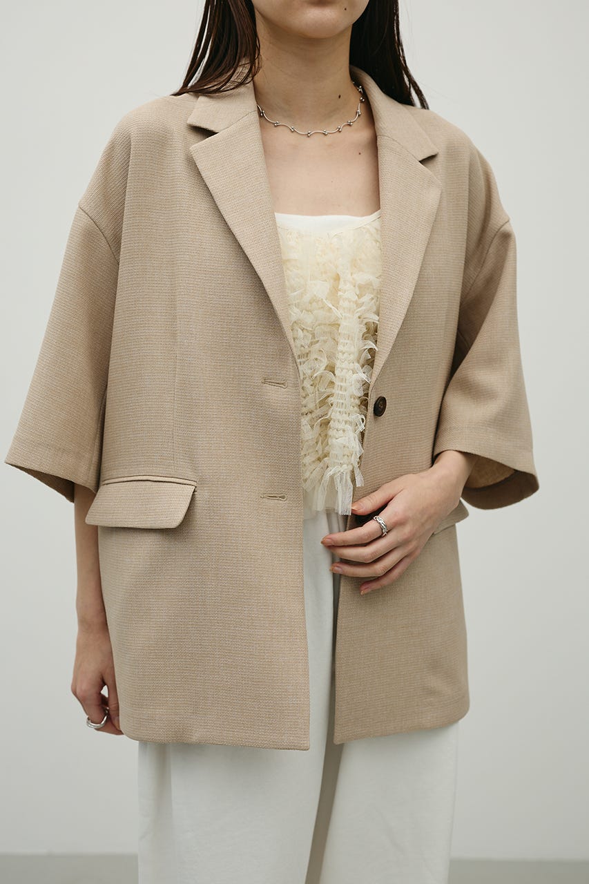 リネンライクテーラージャケット BEG FREE