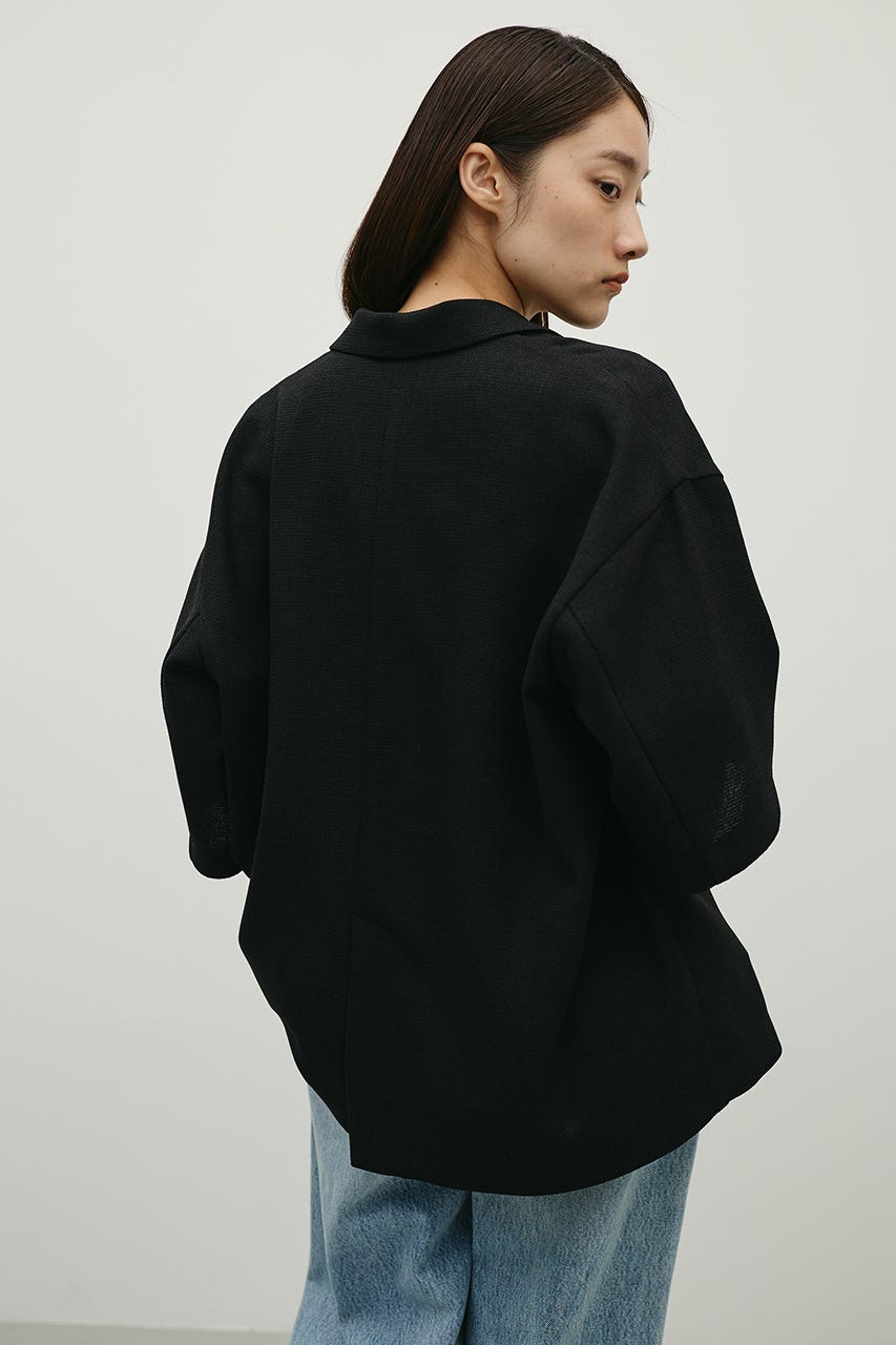 リネンライクテーラージャケット BLK FREE