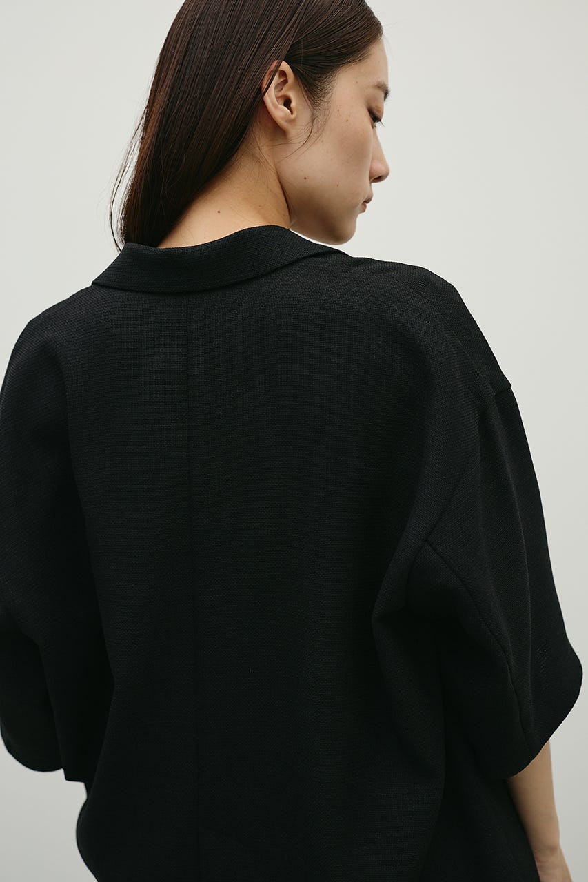 リネンライクテーラージャケット BLK FREE