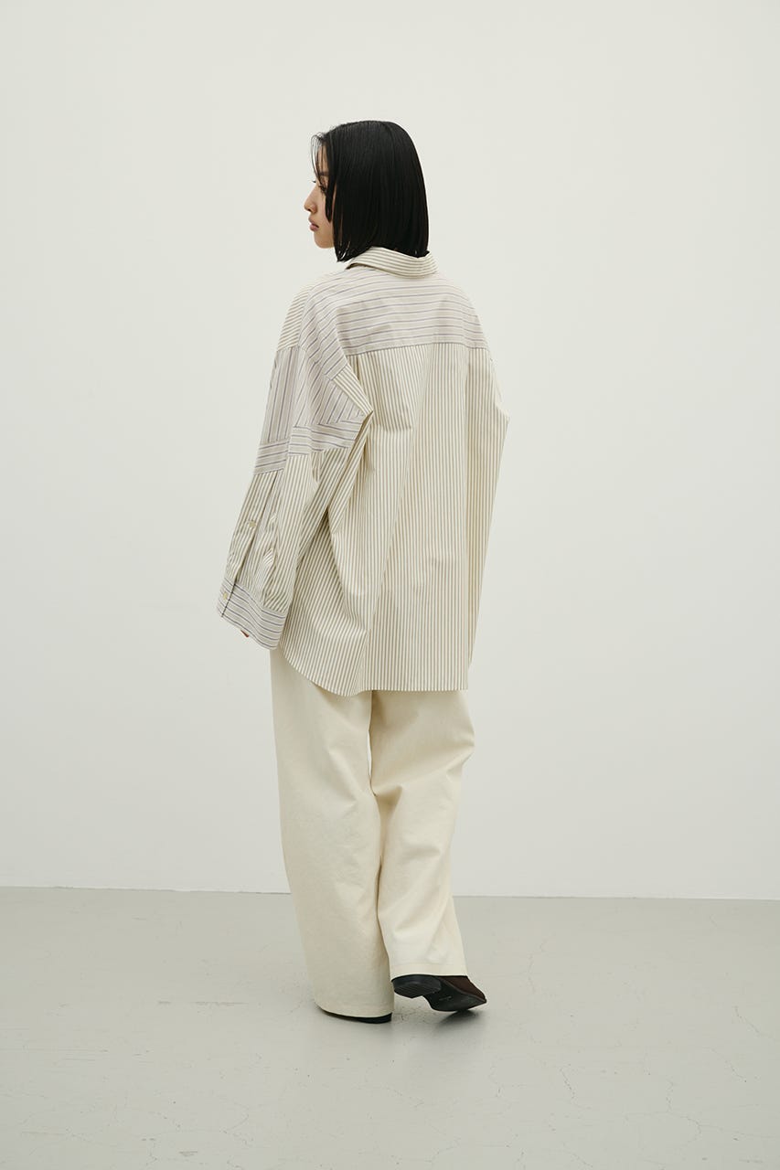 パネルオーバーシャツ 柄BEG FREE