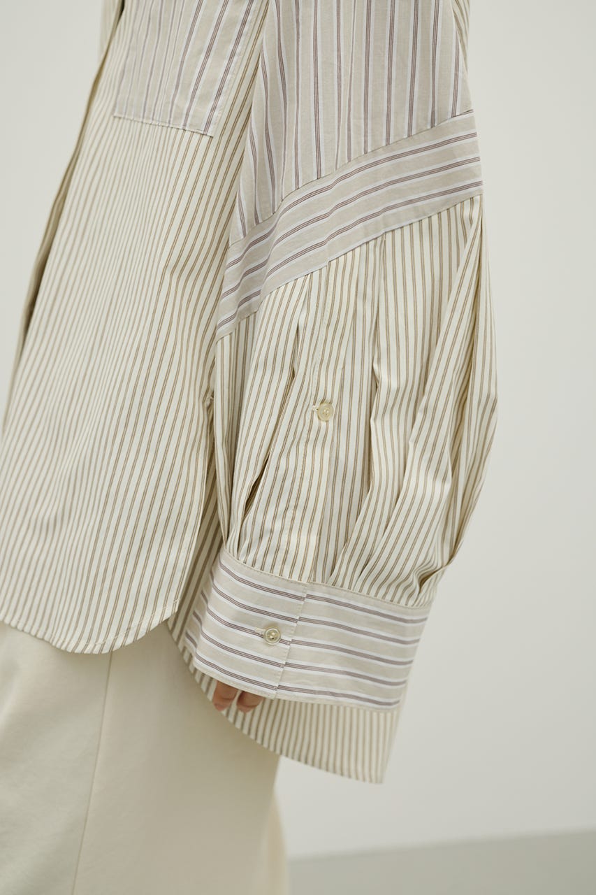 パネルオーバーシャツ 柄BEG FREE