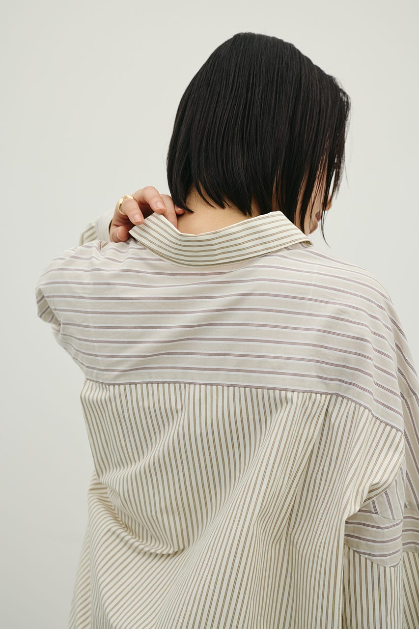 パネルオーバーシャツ 柄BEG FREE