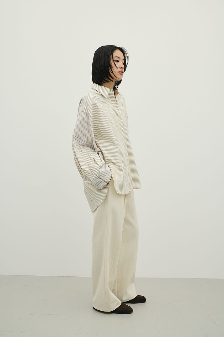 パネルオーバーシャツ 柄BEG FREE