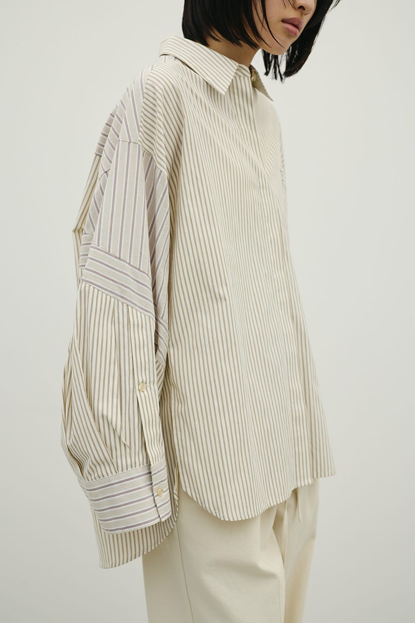 パネルオーバーシャツ 柄BEG FREE