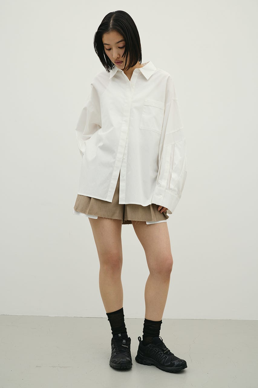 パネルオーバーシャツ WHT FREE