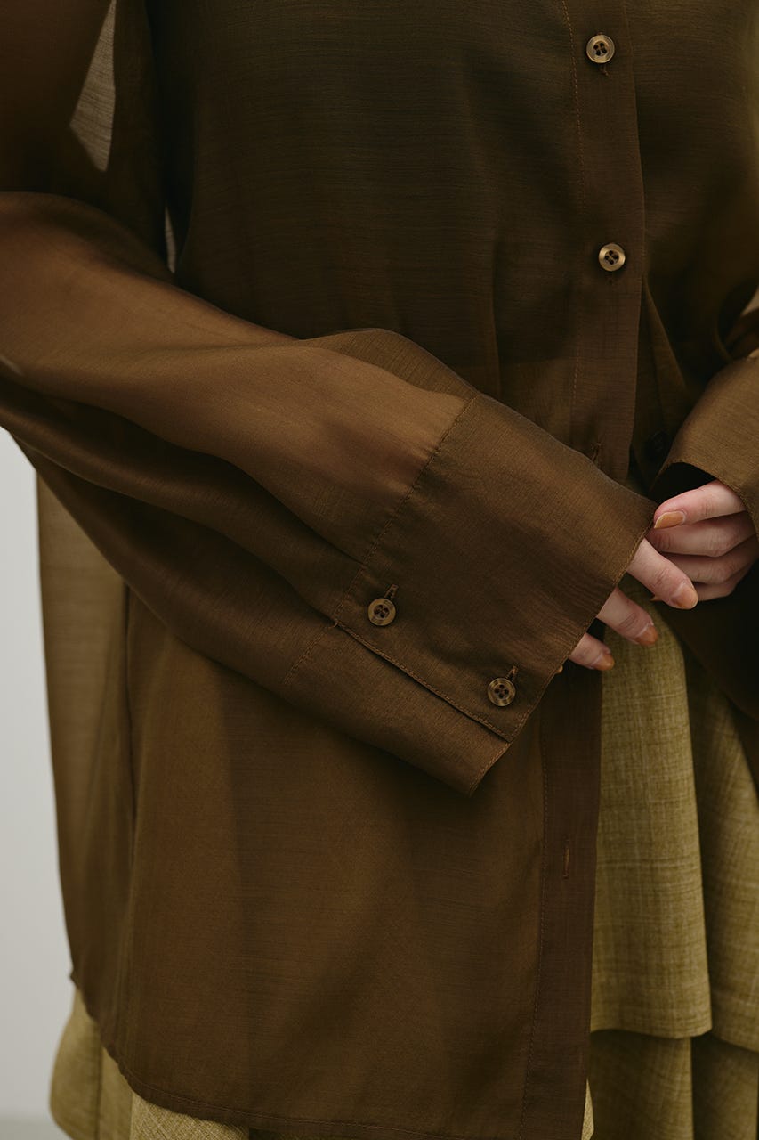 シアーオーバーシャツ BRN FREE