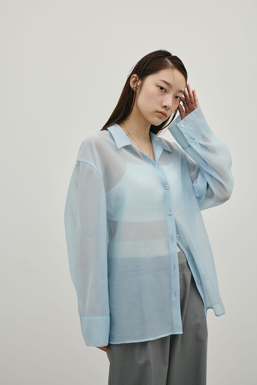 シアーオーバーシャツ SAX FREE