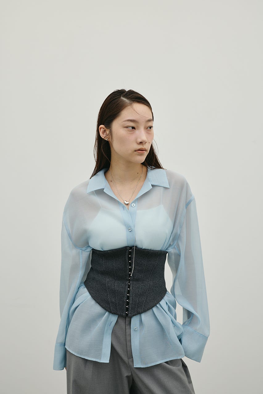 シアーオーバーシャツ SAX FREE