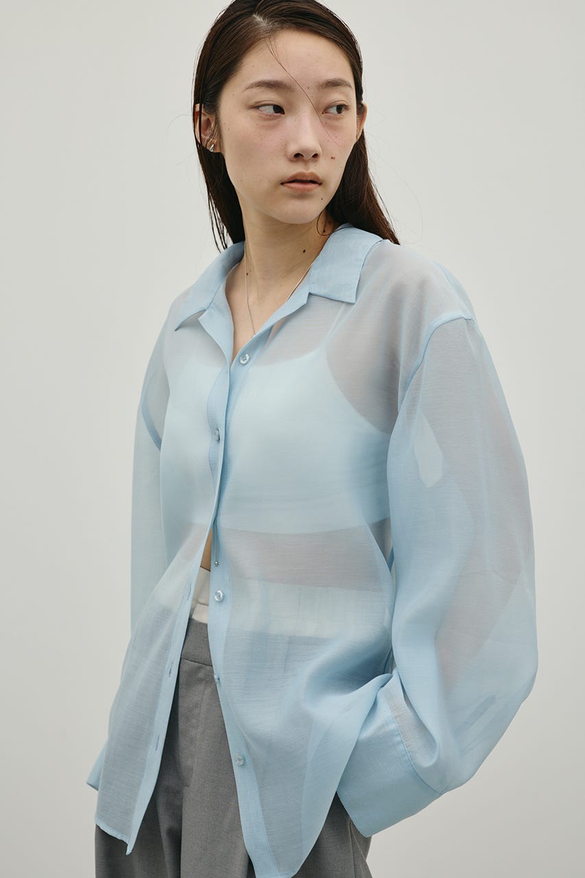 シアーオーバーシャツ SAX FREE