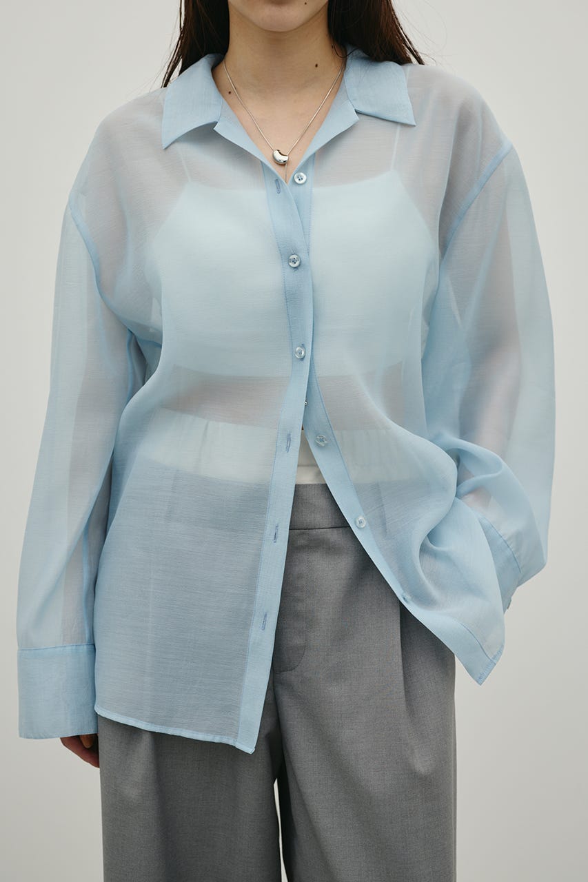 シアーオーバーシャツ SAX FREE