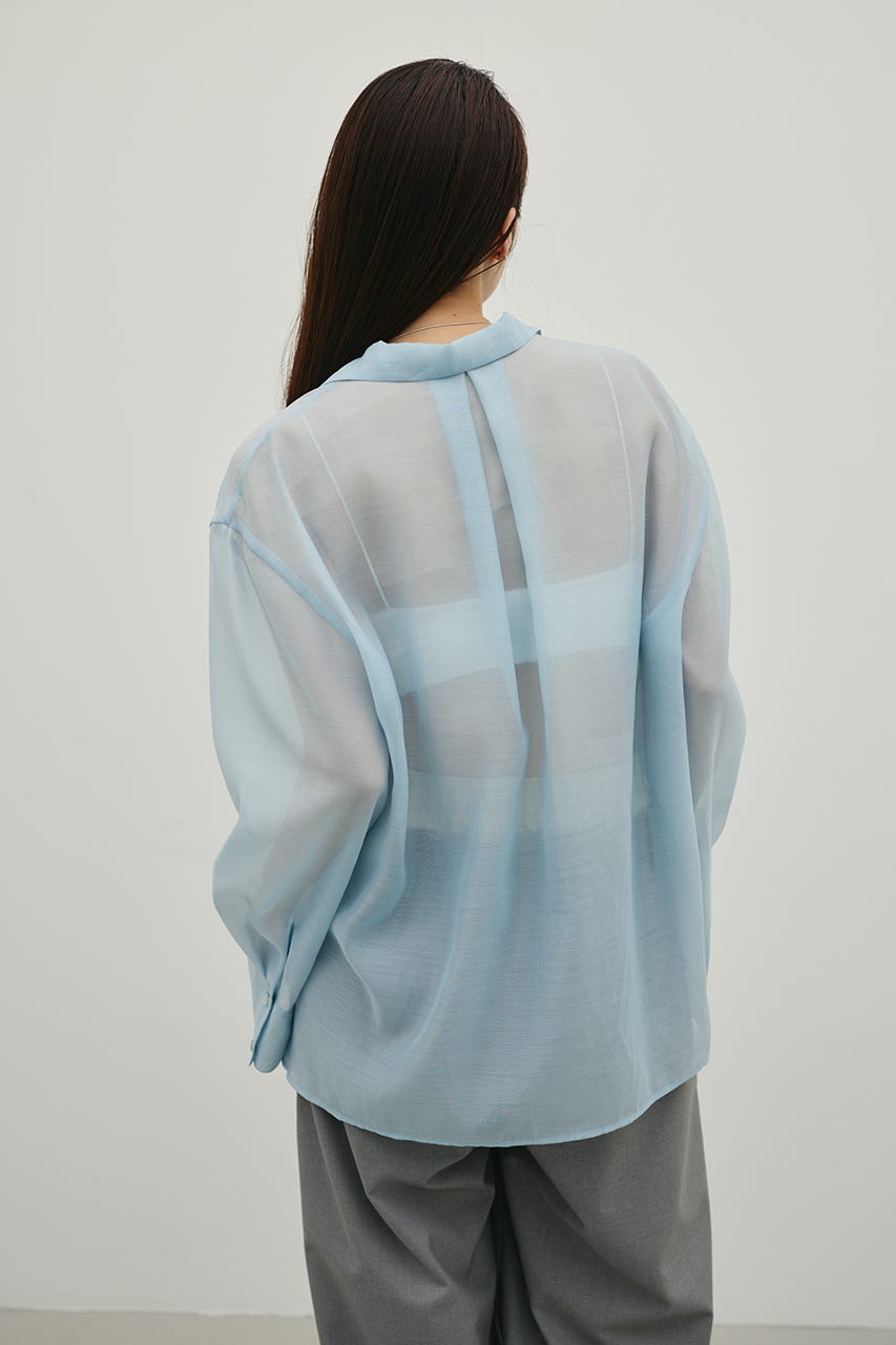 シアーオーバーシャツ SAX FREE