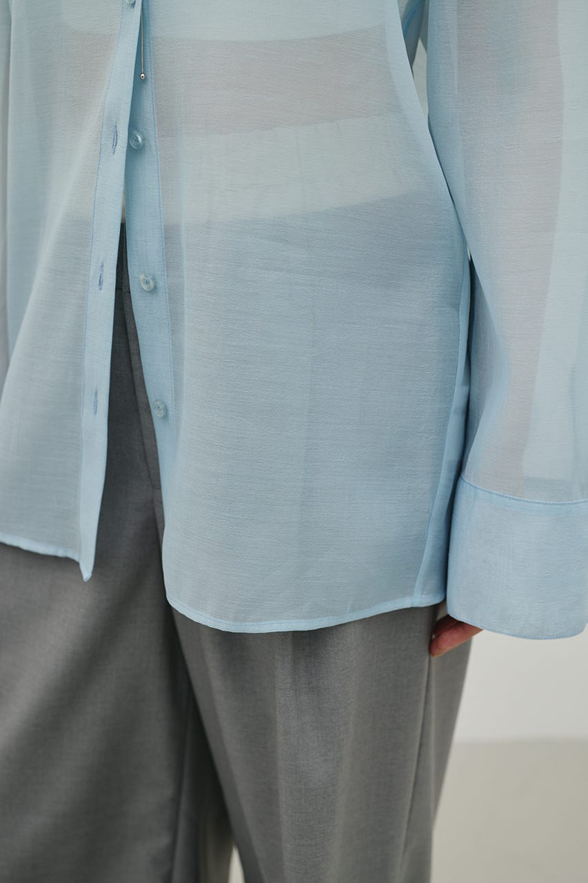 シアーオーバーシャツ SAX FREE