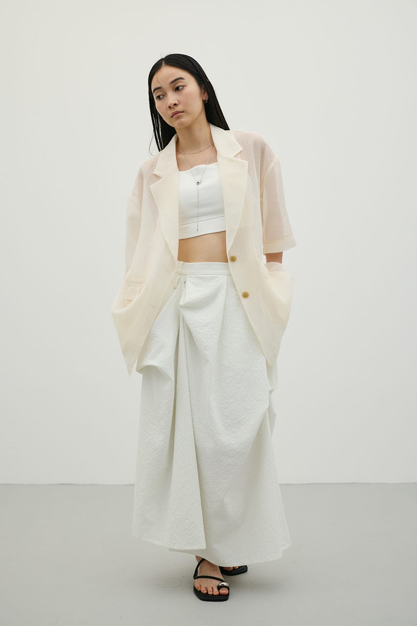 ハーフスリーブシアーテーラージャケット IVOY FREE