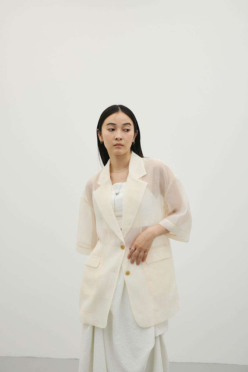 ハーフスリーブシアーテーラージャケット IVOY FREE