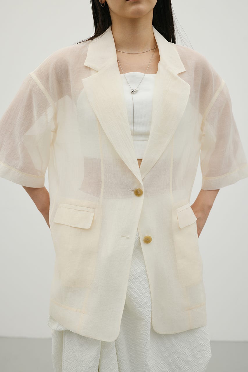 ハーフスリーブシアーテーラージャケット IVOY FREE