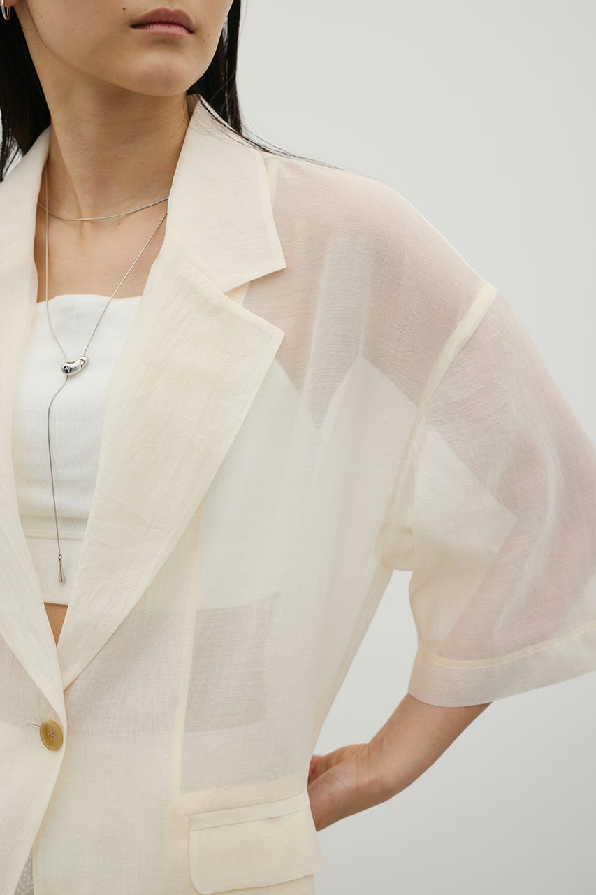 ハーフスリーブシアーテーラージャケット IVOY FREE