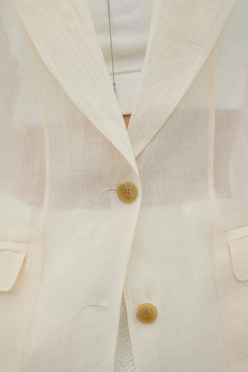 ハーフスリーブシアーテーラージャケット IVOY FREE