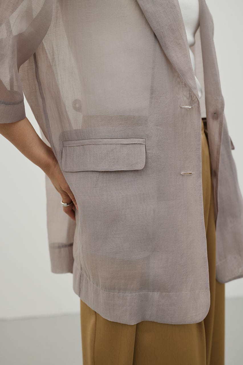 ハーフスリーブシアーテーラージャケット L/GRY FREE