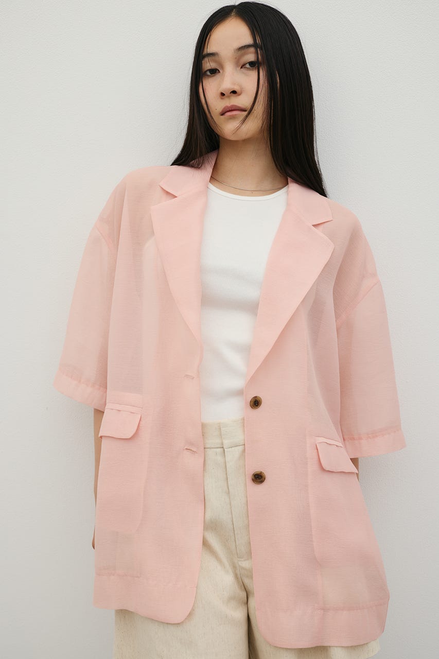 ハーフスリーブシアーテーラージャケット PNK FREE
