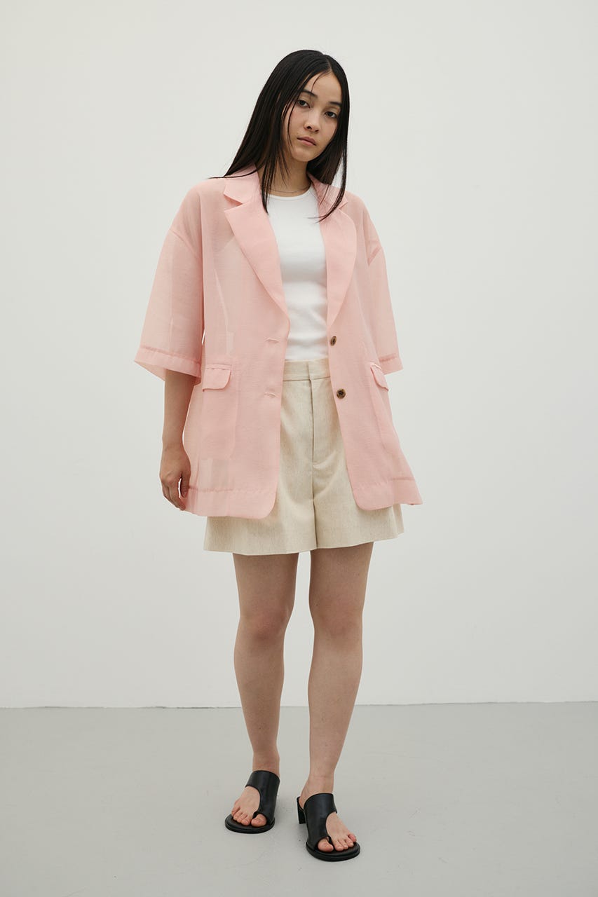 ハーフスリーブシアーテーラージャケット PNK FREE
