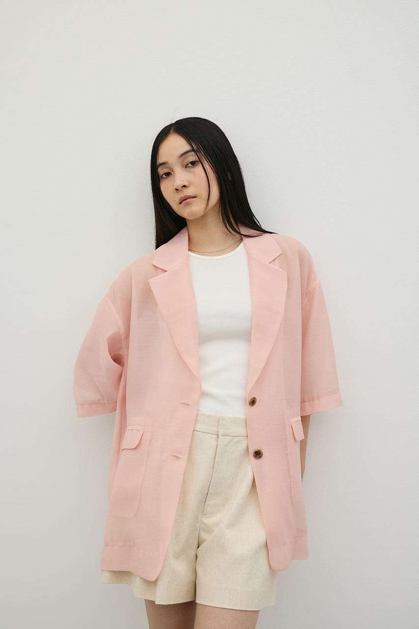 ハーフスリーブシアーテーラージャケット PNK FREE