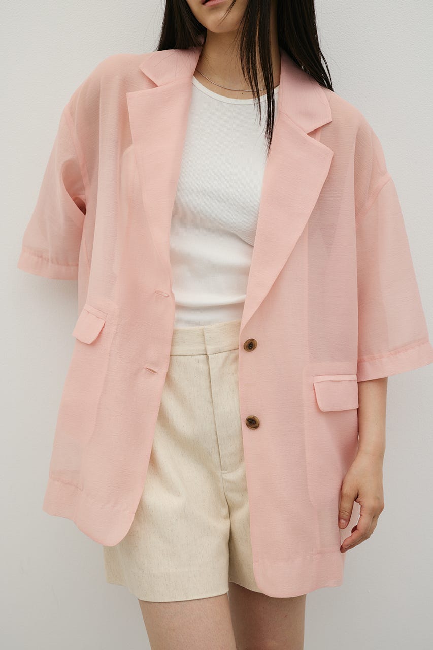 ハーフスリーブシアーテーラージャケット PNK FREE