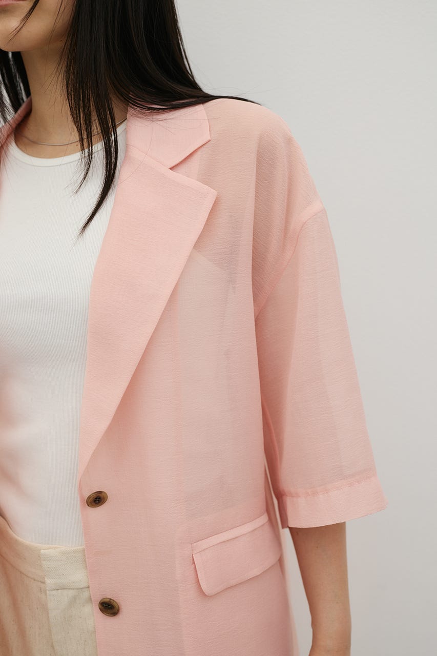 ハーフスリーブシアーテーラージャケット PNK FREE