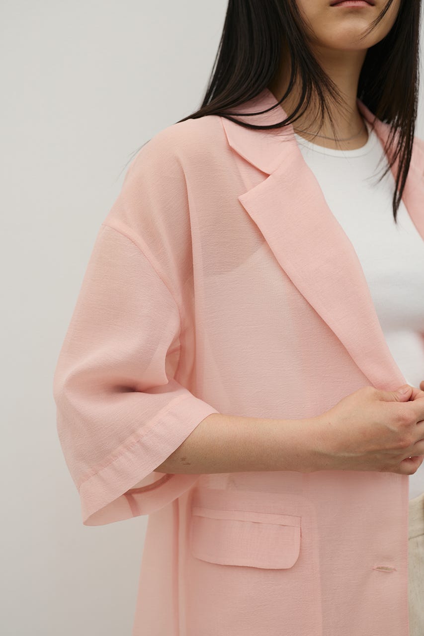ハーフスリーブシアーテーラージャケット PNK FREE