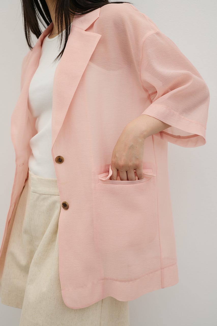 ハーフスリーブシアーテーラージャケット PNK FREE