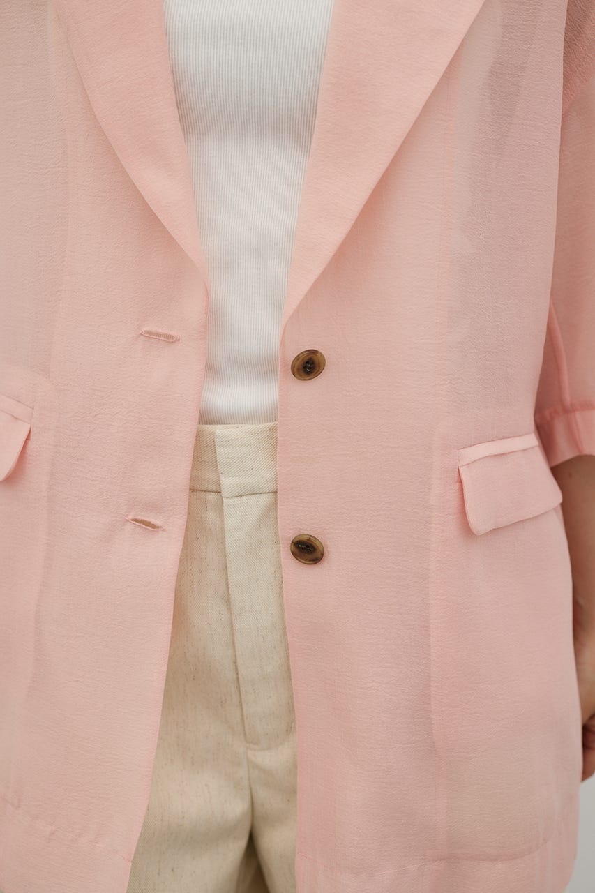 ハーフスリーブシアーテーラージャケット PNK FREE