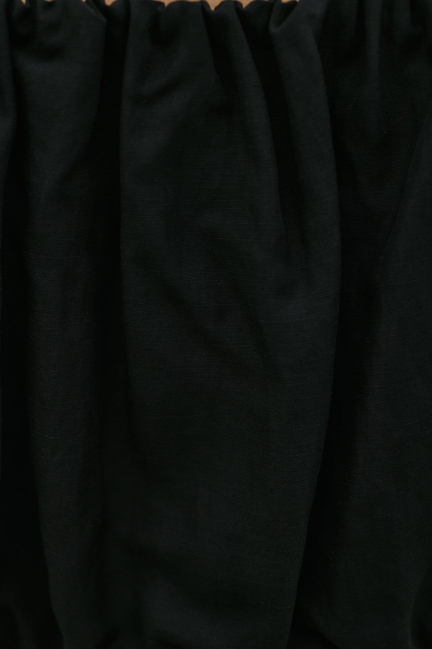 オフショルギャザーコルセットトップ BLK FREE