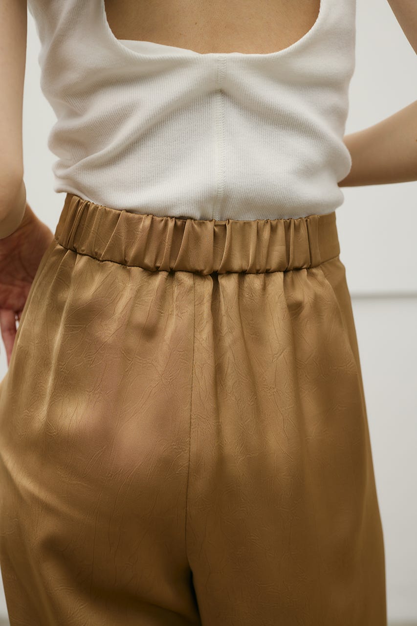 サテンラップワイドパンツ BEG M